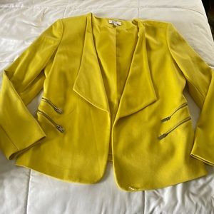 Yellow zippered  dress jacket size L